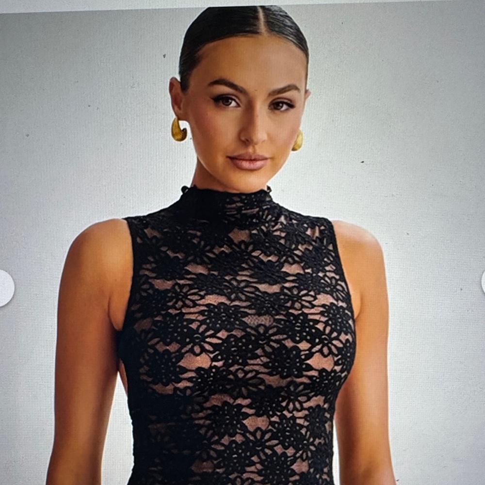 Meshki Elska Lace High Neck Top